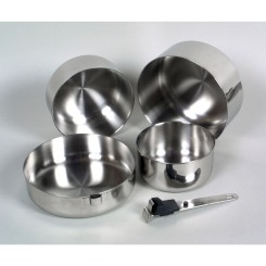 BasicNature Biwak Edelstahl 2 Kochset 