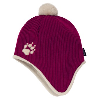 Jack Wolfskin Kids Knitted Pompom Cap grape-red S grape-red | S